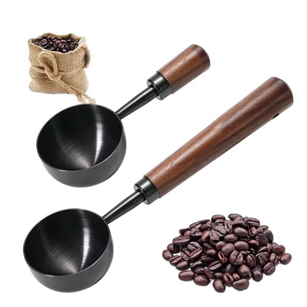 Stainless Steel Coffee Scoop with Walnut Handle