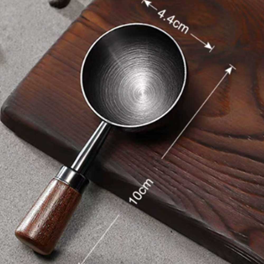 Stainless Steel Coffee Scoop with Walnut Handle