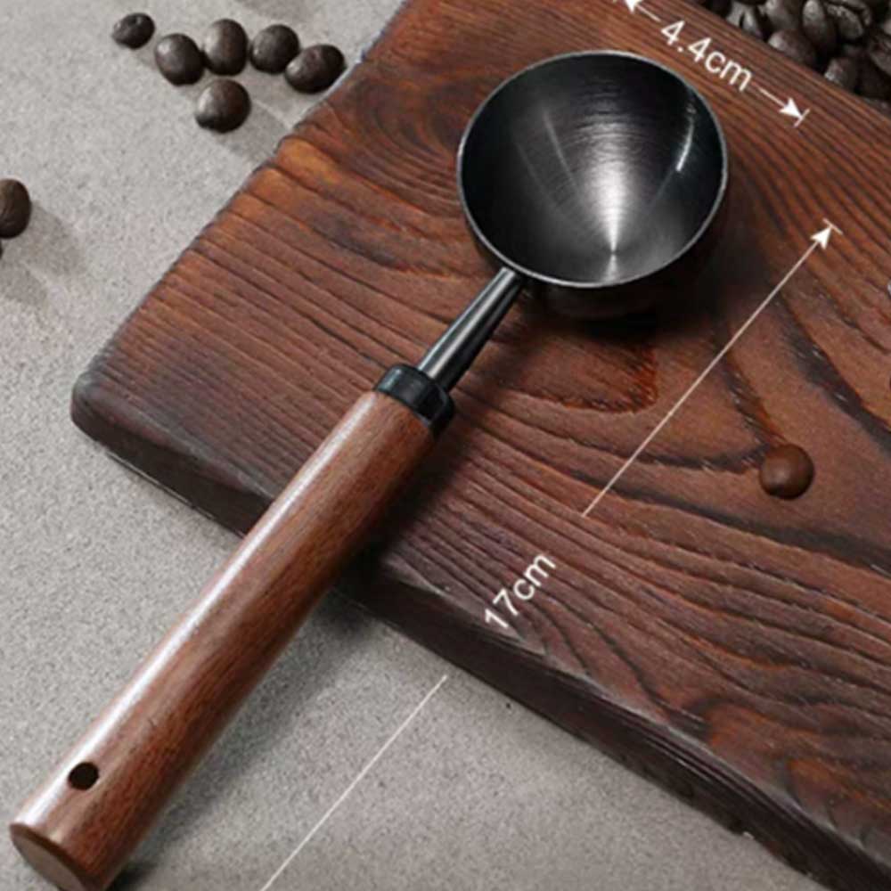 Stainless Steel Coffee Scoop with Walnut Handle