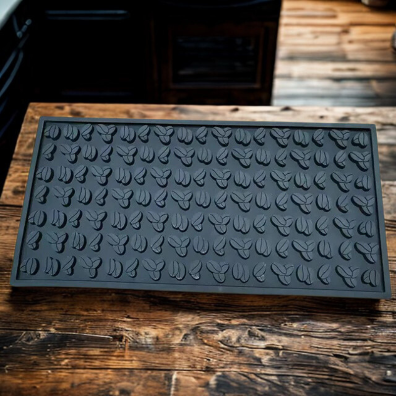 Coffee Tamper Mat – Black Rubber Barista Mat with Quick-Drying Surface, Fits Under Coffee Maker
