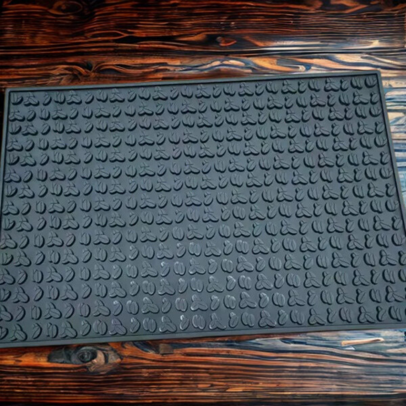 Coffee Tamper Mat – Black Rubber Barista Mat with Quick-Drying Surface, Fits Under Coffee Maker