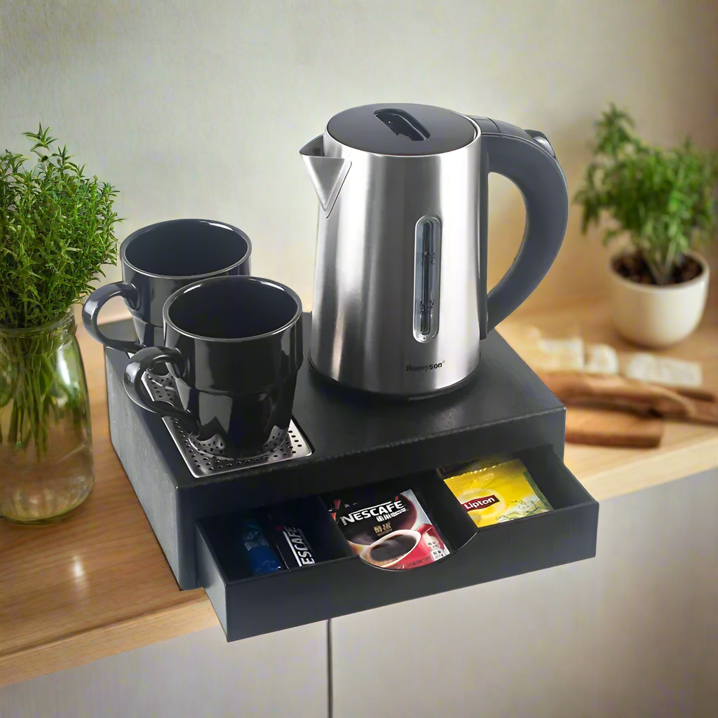 Commercial Hotel Electric Kettle - 600ml Capacity with Convenient Tray & Drawer
