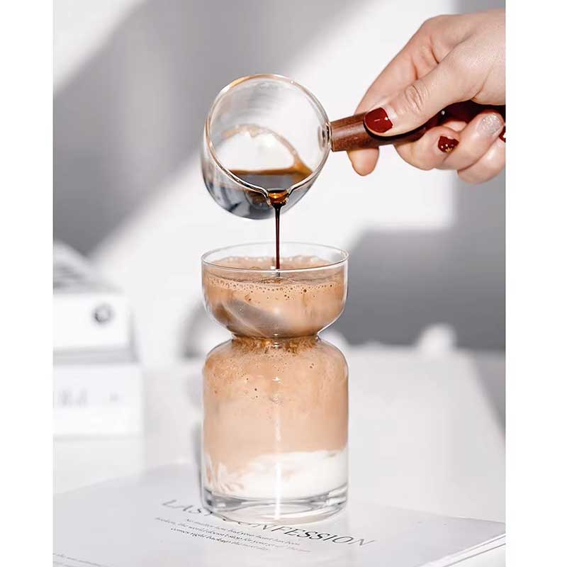Creative DIY Coffee Mug Shaped Transparent Glass Cup for Juice, Coffee, and Beverages