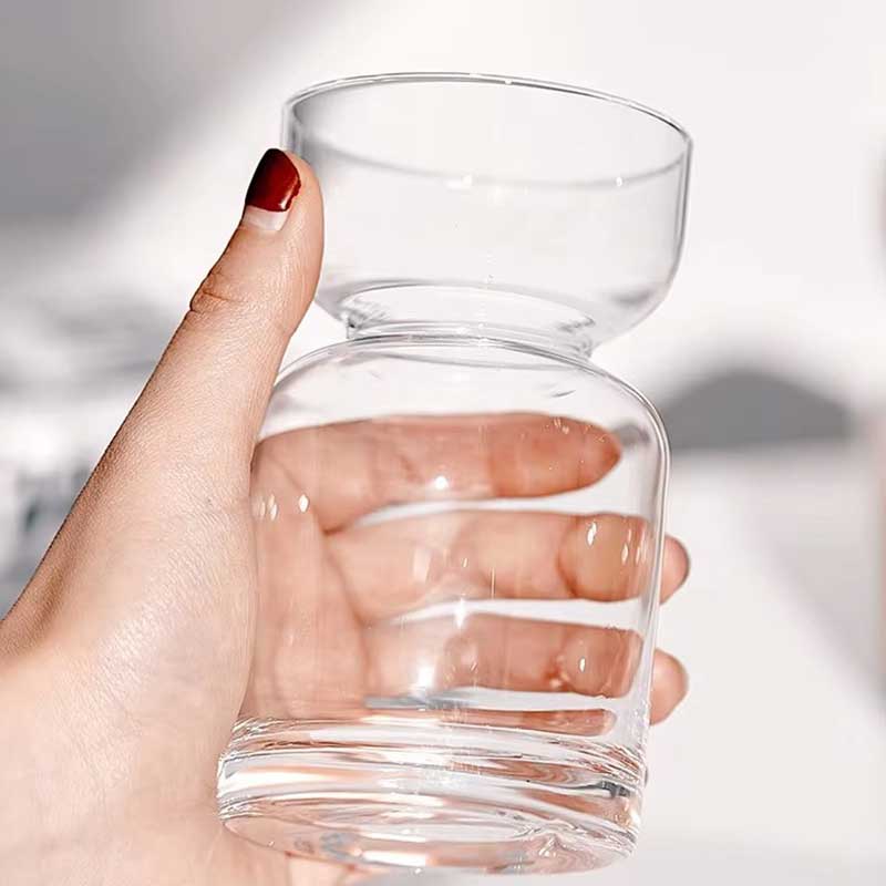 Creative DIY Coffee Mug Shaped Transparent Glass Cup for Juice, Coffee, and Beverages
