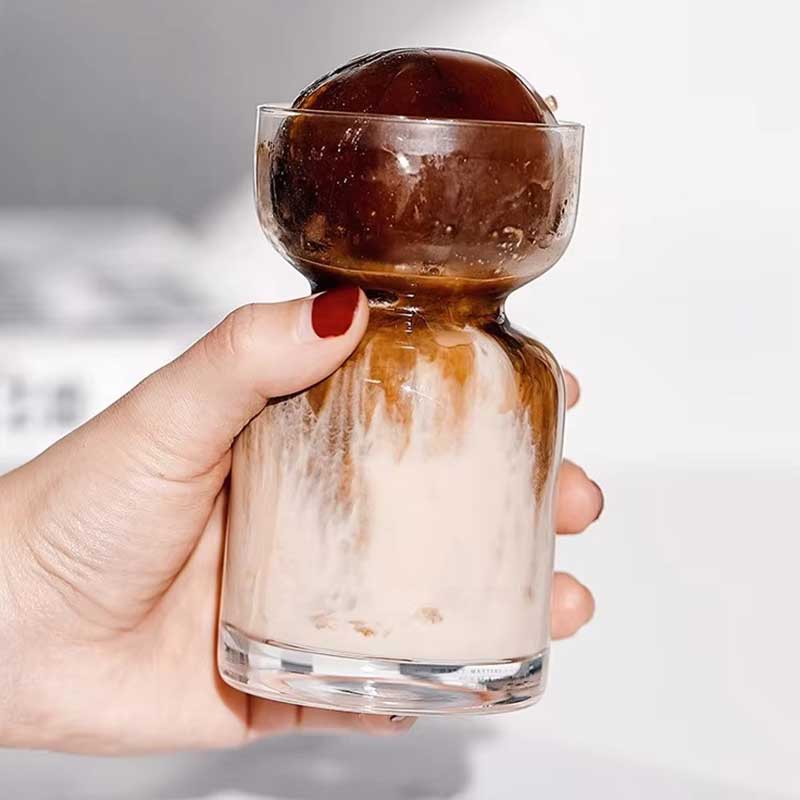 Creative DIY Coffee Mug Shaped Transparent Glass Cup for Juice, Coffee, and Beverages