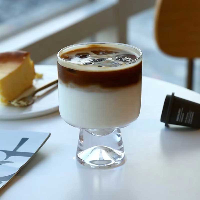 Creative Tall Glass Dessert Cup – INS Style Milkshake, Juice, and Coffee Mug for Home Use