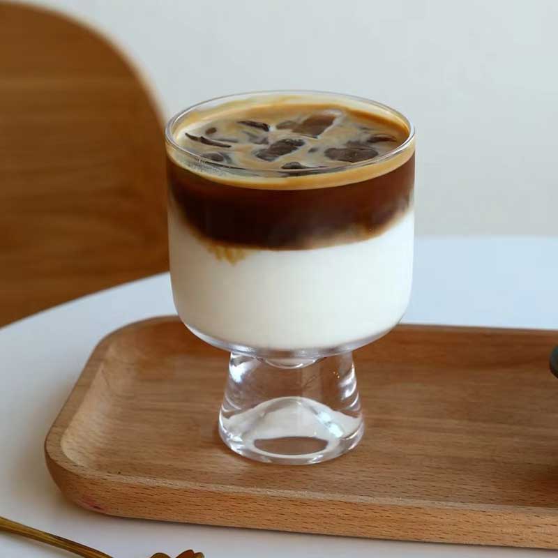 Creative Tall Glass Dessert Cup – INS Style Milkshake, Juice, and Coffee Mug for Home Use