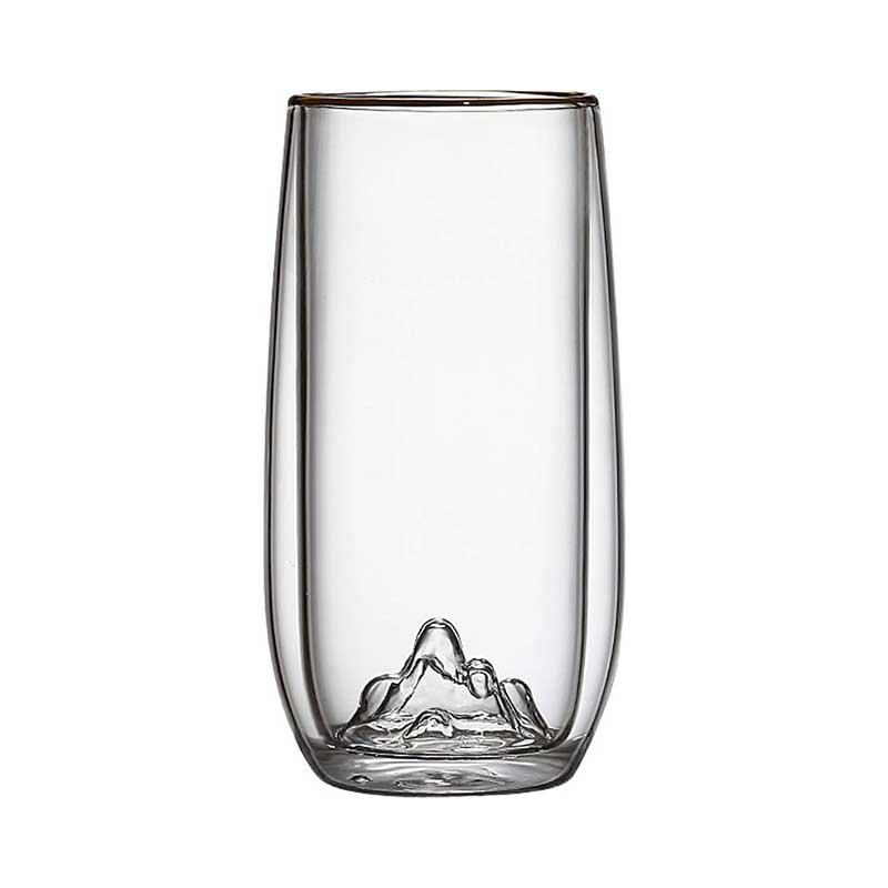 Double-Layer Mountain Viewing Glass – 300ml Heat-Resistant Beer, Wine & Milk Cup for Creative Bar Use