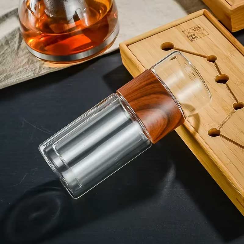 Double Wall Glass Tumbler with Tea Infuser – Insulated Bottle for Tea and Water