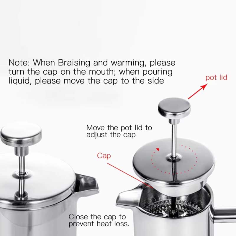 Double Wall Stainless Steel French Press - 350ml