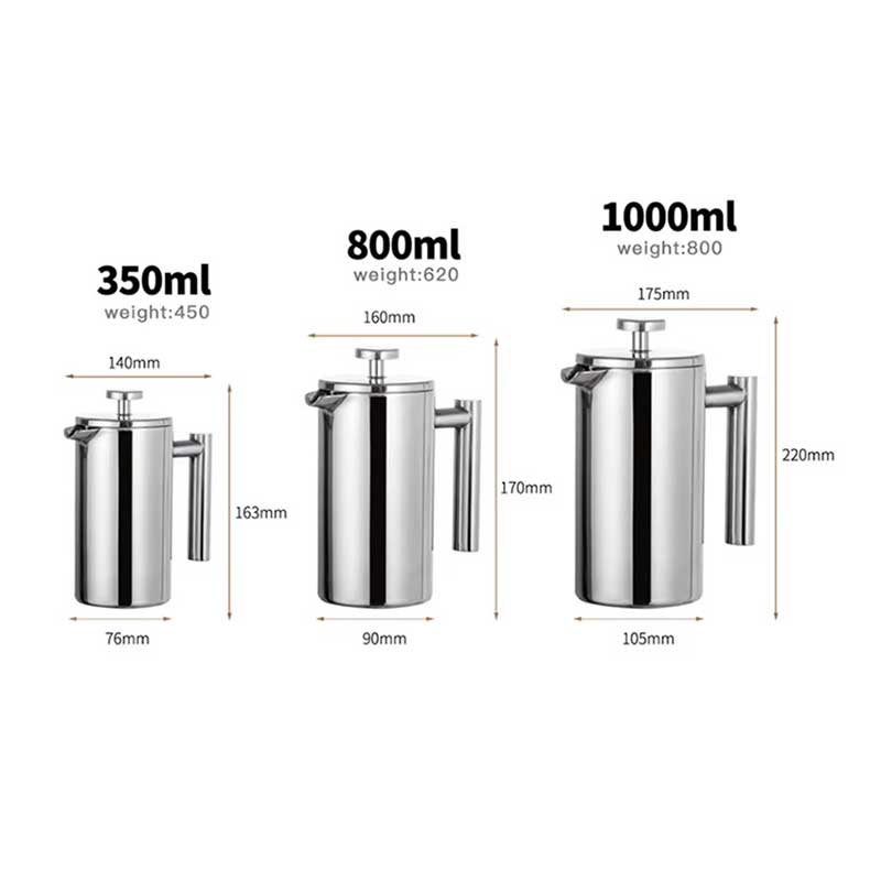 Double Wall Stainless Steel French Press - 350ml