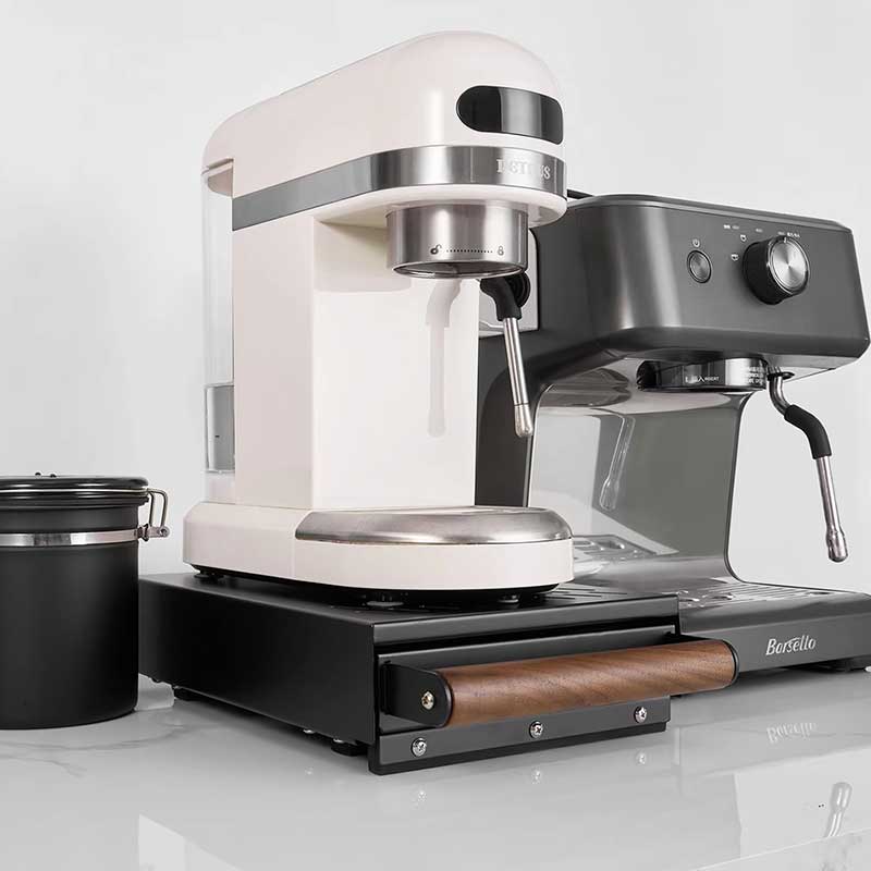 Premium Drawer Espresso Knock Box with Wooden Handle
