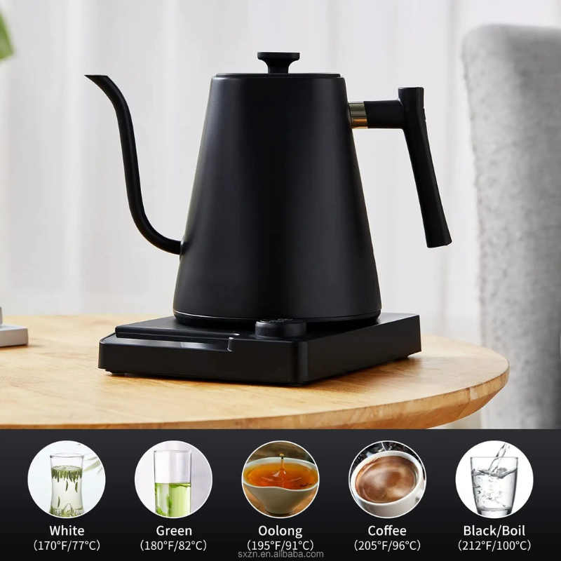 Electric Gooseneck Kettle - Stainless Steel Fast Boiling Water Kettle for Pour Over Coffee & Tea