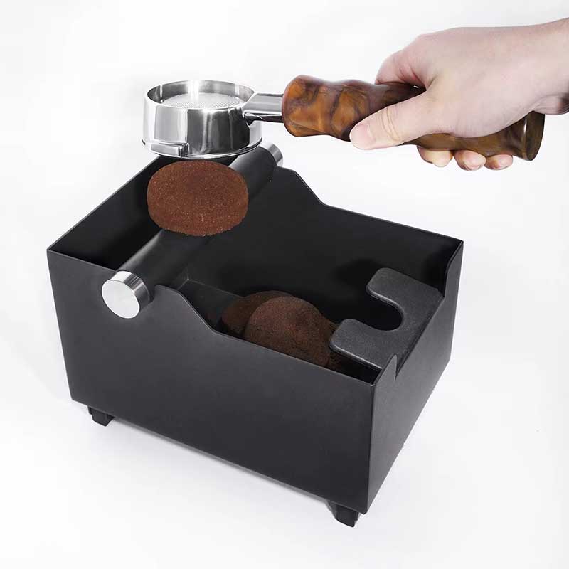 Stainless Steel Espresso Knock Box with Tamping Station
