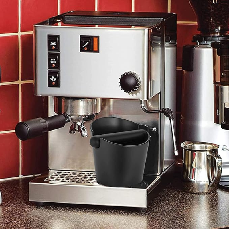 Espresso Coffee Knock Box – Barista Tool with ABS/Silicone Body