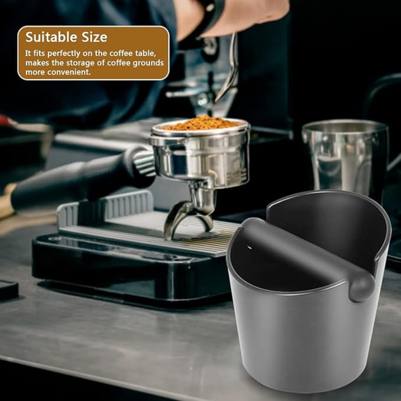 Espresso Coffee Knock Box – Barista Tool with ABS/Silicone Body