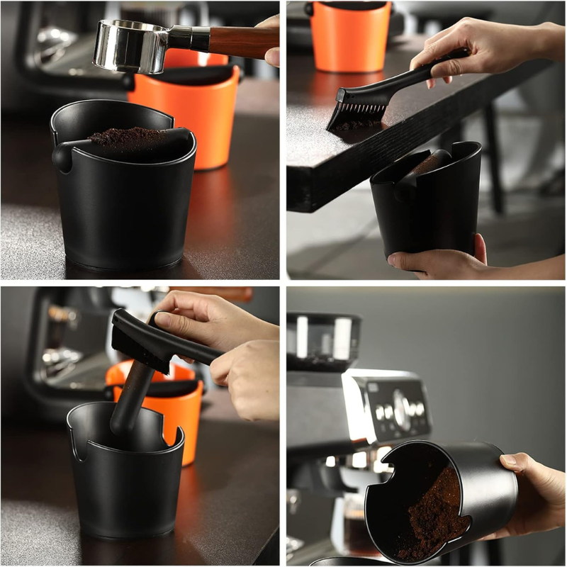 Espresso Coffee Knock Box – Barista Tool with ABS/Silicone Body