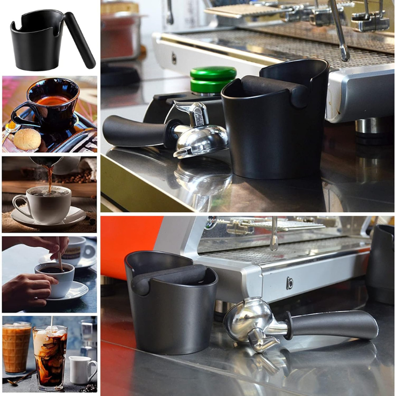 Espresso Coffee Knock Box – Barista Tool with ABS/Silicone Body