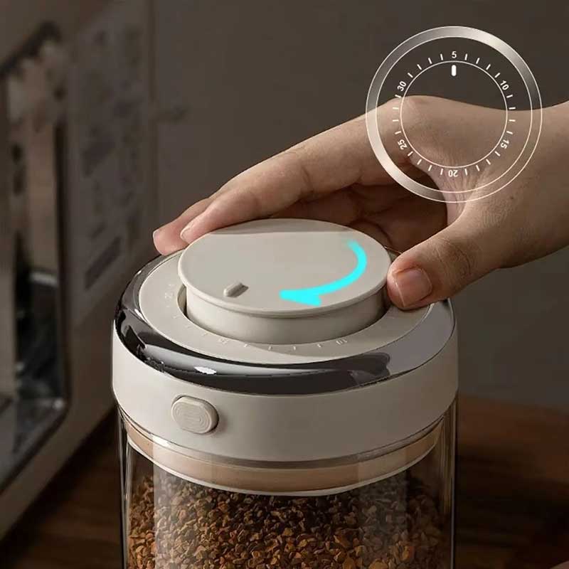 Airtight Coffee Bean Storage Canister with Valve & Clip Lid – Glass Vacuum Jar Coffee&Co.