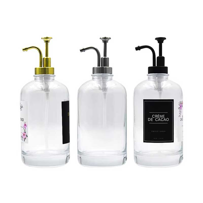 Glass Coffee Syrup Bottle with Pump Dispenser Coffee&Co.