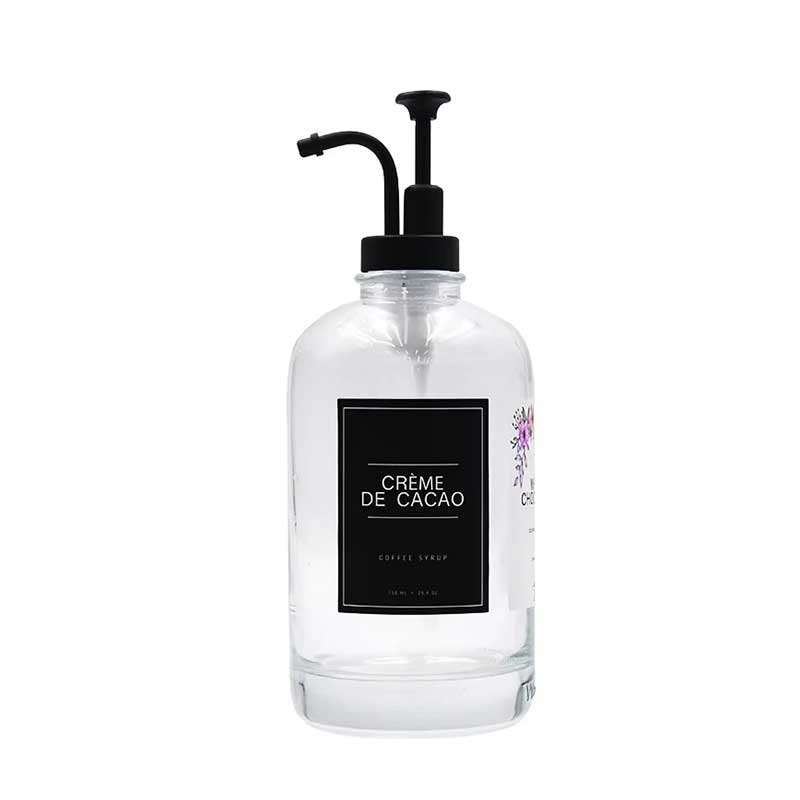 Glass Coffee Syrup Bottle with Pump Dispenser Coffee&Co.