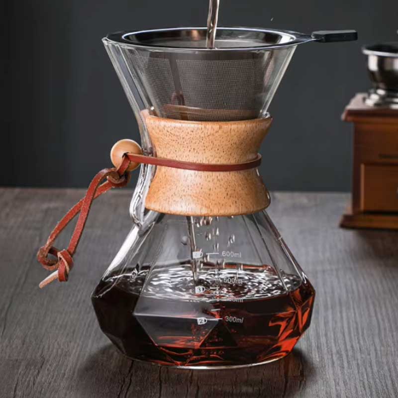 Glass Pour Over Coffee Maker Set - Chemex Style