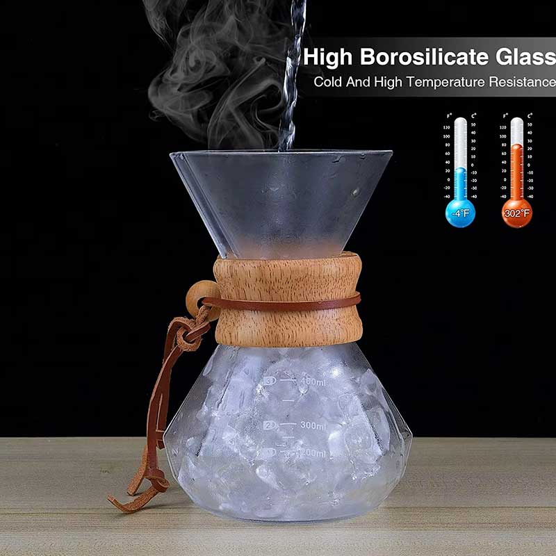 Glass Pour Over Coffee Maker Set - Chemex Style