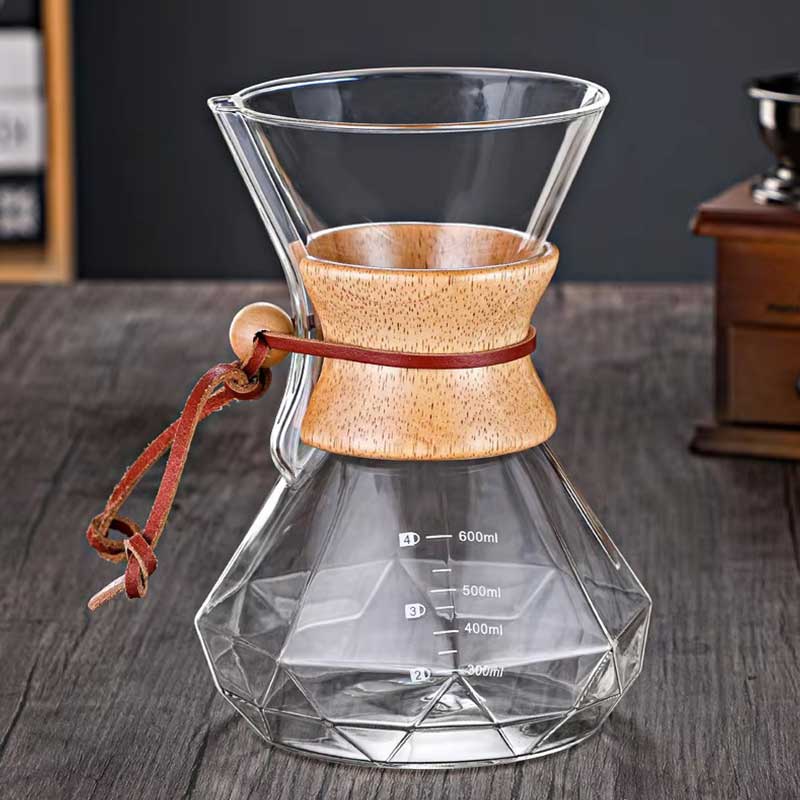 Glass Pour Over Coffee Maker Set - Chemex Style