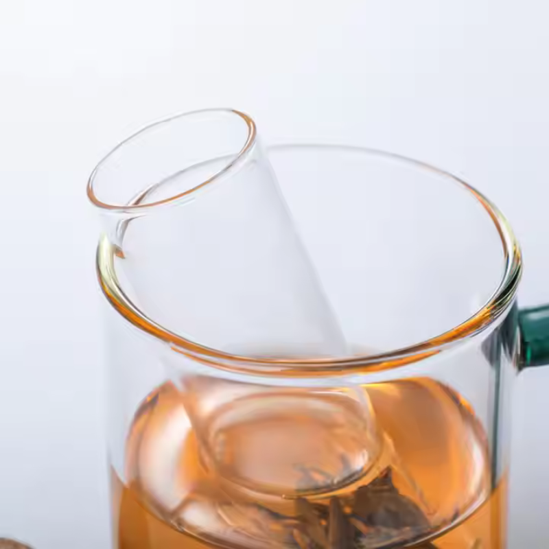 Glass Tea Infuser Tube - Reusable Borosilicate Strainer with Cork Top for Loose Leaf & Herbal Tea