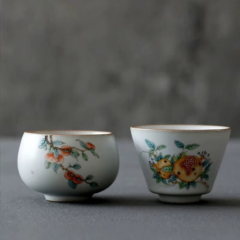 200ml Kung Fu Persimmon Porcelain Tea & Coffee Cup Set