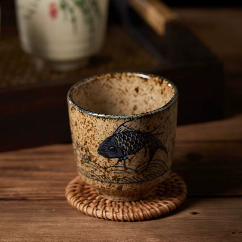 Japanese Vintage Ceramic Coffee Cups Set (6pcs) – Handcrafted Tea & Espresso Cups