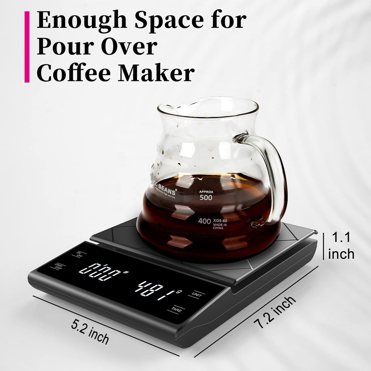 EK6012 Digital Coffee Scale with Timer – 3kg Capacity | 0.1g Precision