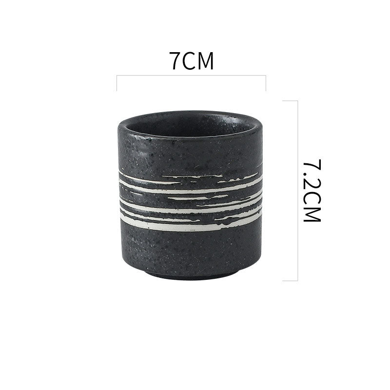 Japanese Style Ceramic Cups Set of 3 | 200ml Handleless Tea, Coffee & Sake Cups