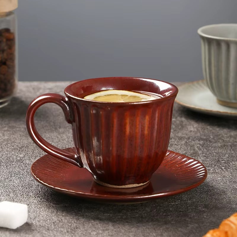 Vintage European Cup Set – Assorted Colors – Set of 4