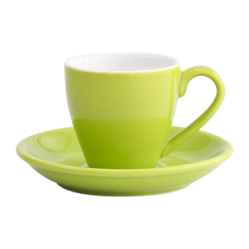 Set of 6 Italian Ceramic Espresso Cups & Saucers – 80ml