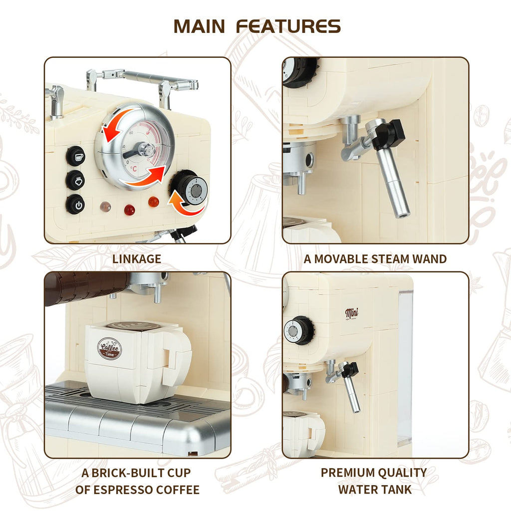 678+ Piece Coffee Machine Building Block Kit