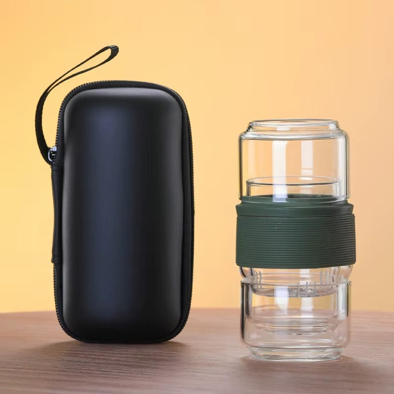 Portable Borosilicate Glass Tea Set 420ml