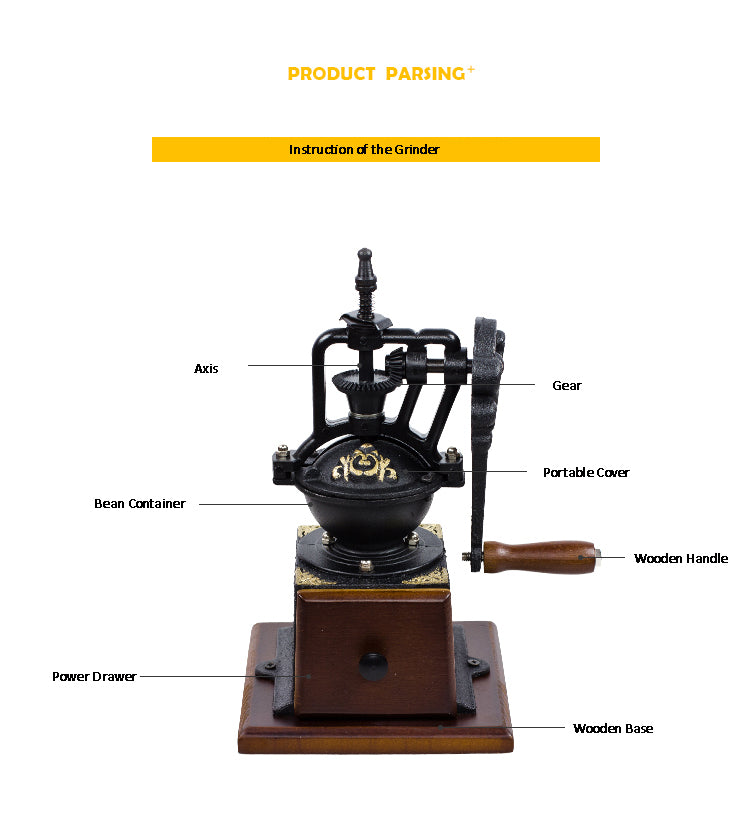 Retro Classic Manual Coffee Grinder - Vintage-inspired