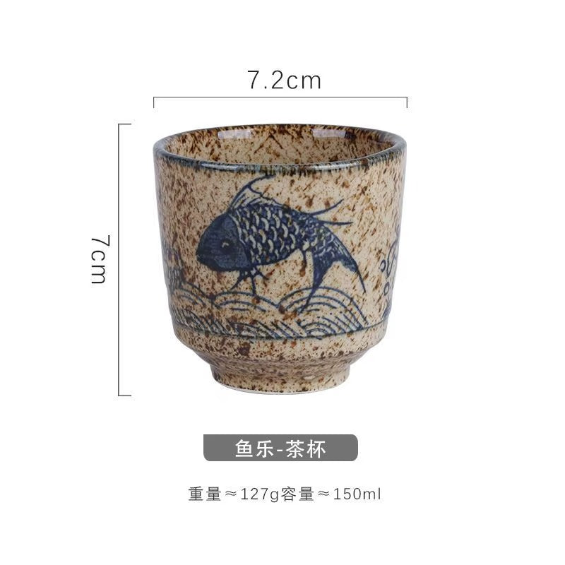 Japanese Vintage Ceramic Coffee Cups Set (6pcs) – Handcrafted Tea & Espresso Cups