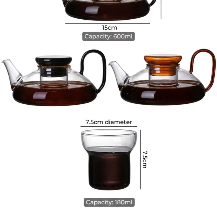 600ml Borosilicate Glass Coffee & Tea Maker with Filter