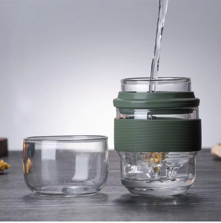 Portable Borosilicate Glass Tea Set 420ml