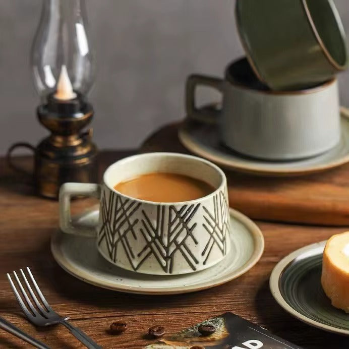 Ceramic Cappuccino Cup & Saucer Set of 3 | 230ml