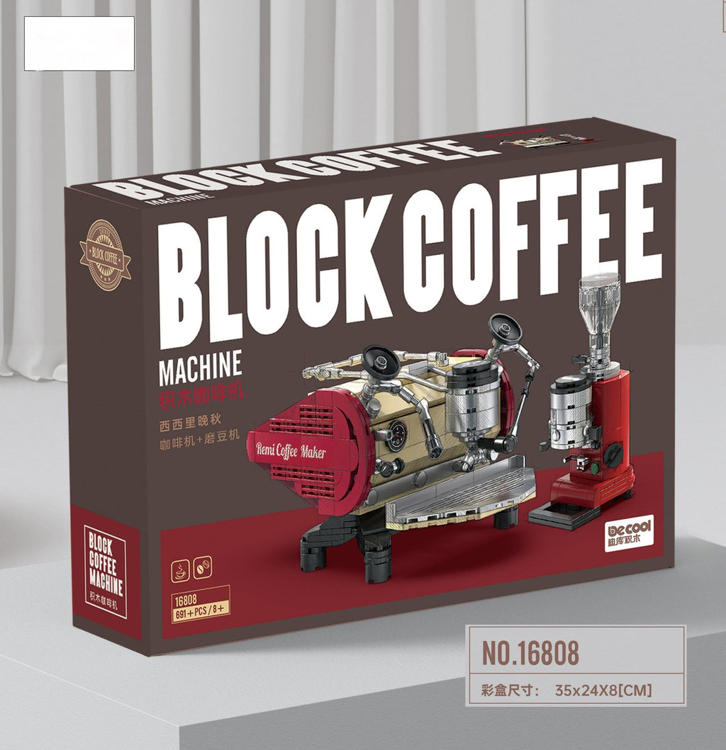 Vintage Coffee Machine & Grinder Building Block Set