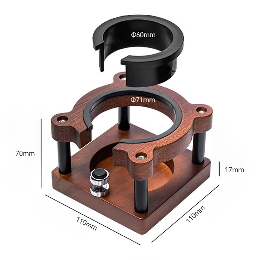 Barista Tamper Stand – Espresso Base Rack with Wooden Holder 51/54/58mm