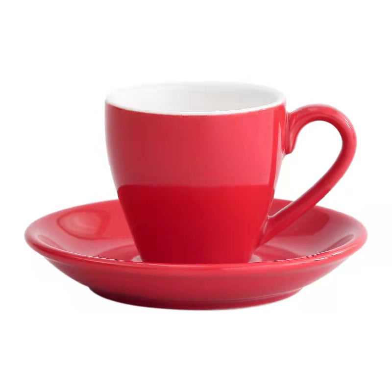 Set of 6 Italian Ceramic Espresso Cups & Saucers – 80ml