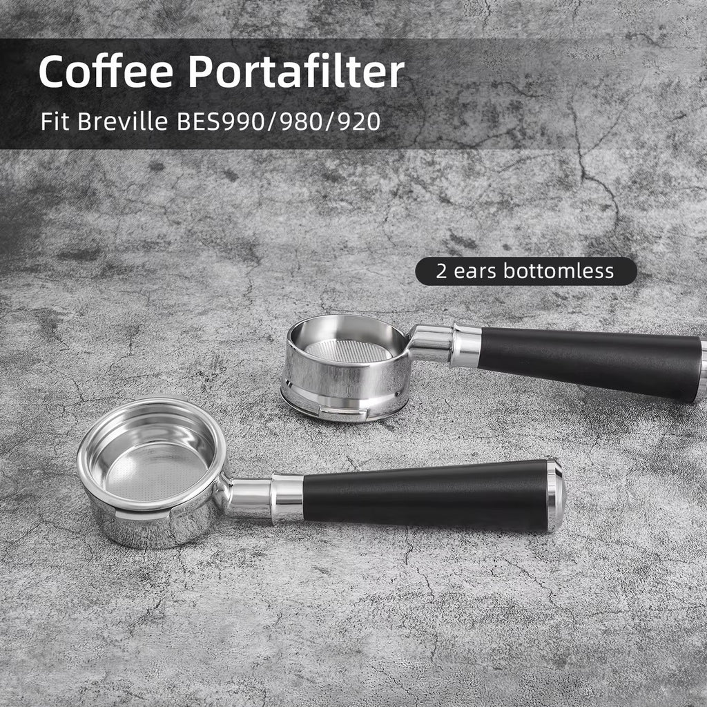 58mm Bottomless Portafilter for Breville 9 Series - Rosewood handle