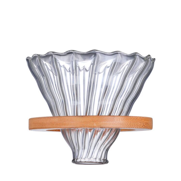 V60 Pour Over Coffee Set Size 02 | Glass Dripper, 600ml Server & Wooden Stand
