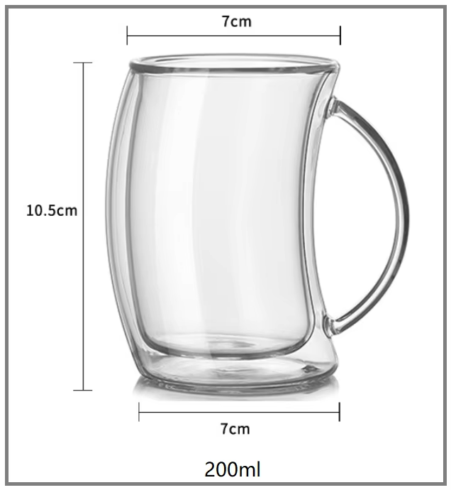 Caleo Collection Double Wall Glass Coffee Cups – Insulated Clear Mugs for Hot & Cold Beverages