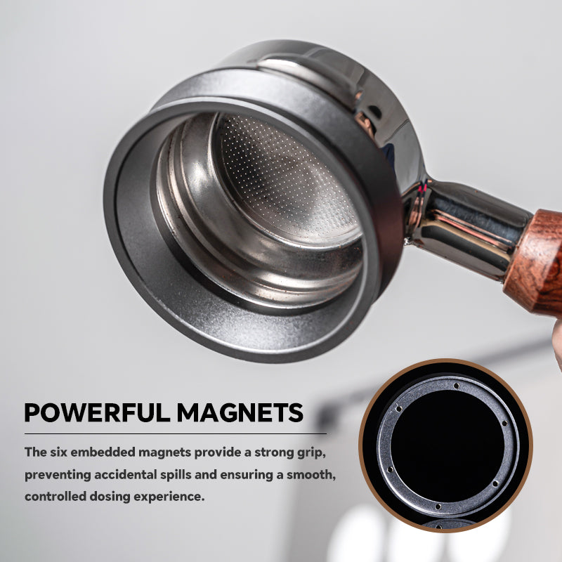 Magnetic Aluminum Alloy Espresso Dosing Funnel – 51mm & 58mm