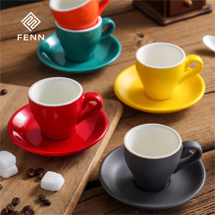 Italian Espresso Cup Set – Assorted Colors - Set of 4